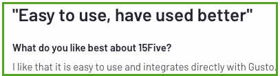 15Five customer review