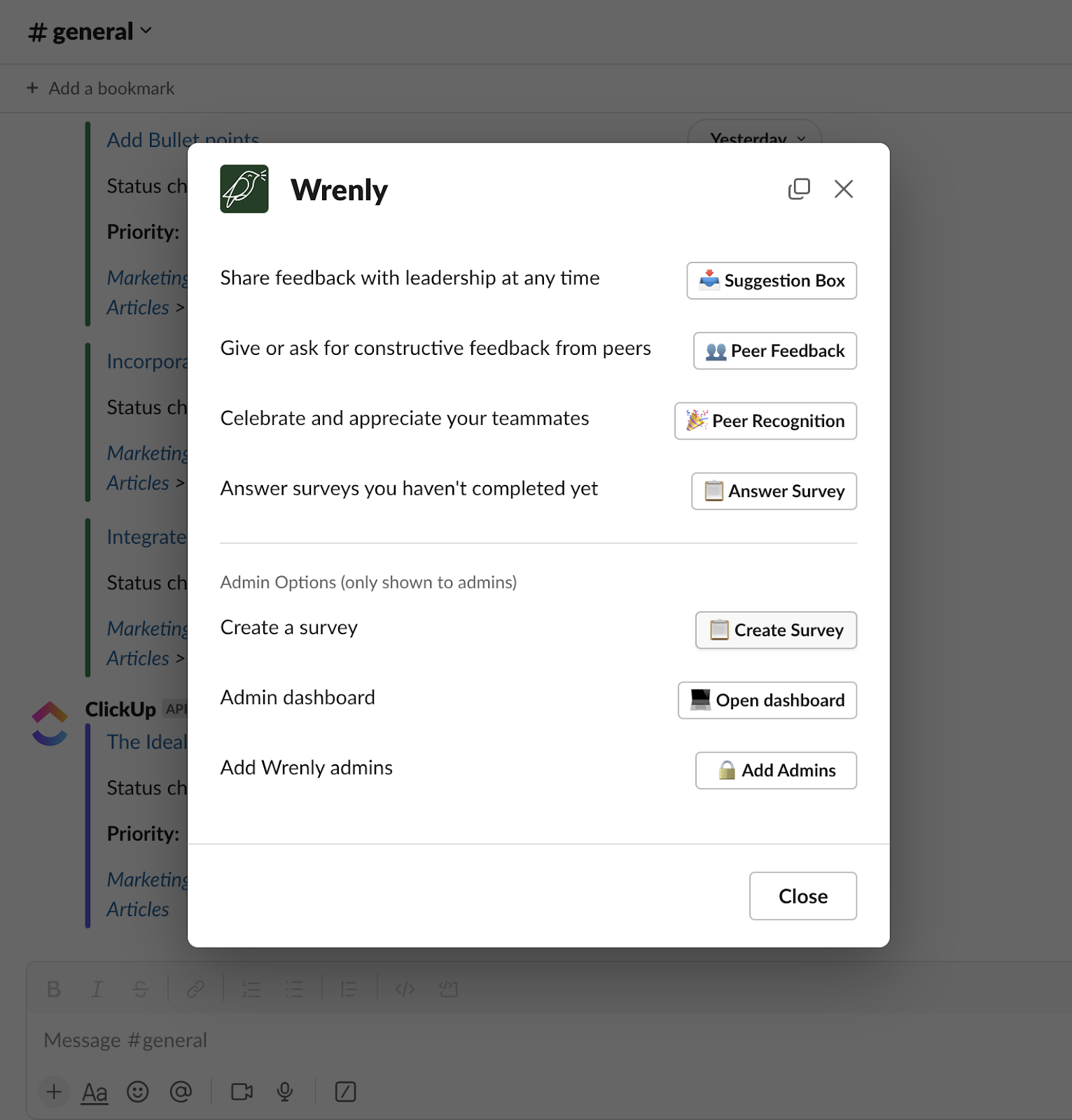 Screenshot of creating survey on Wrenly