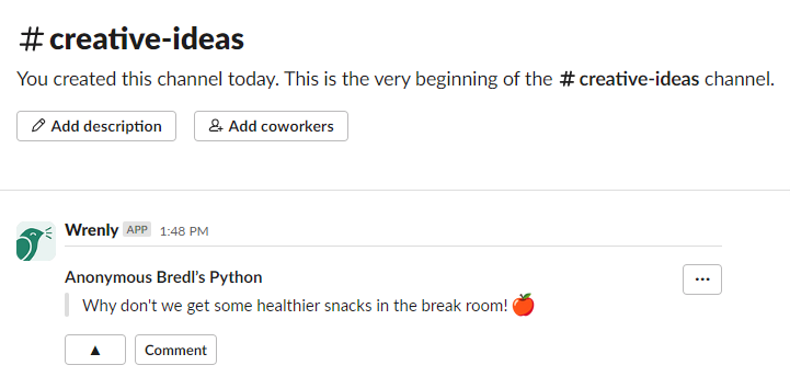 Setting up slack channel on Wrenly for sharing ideas