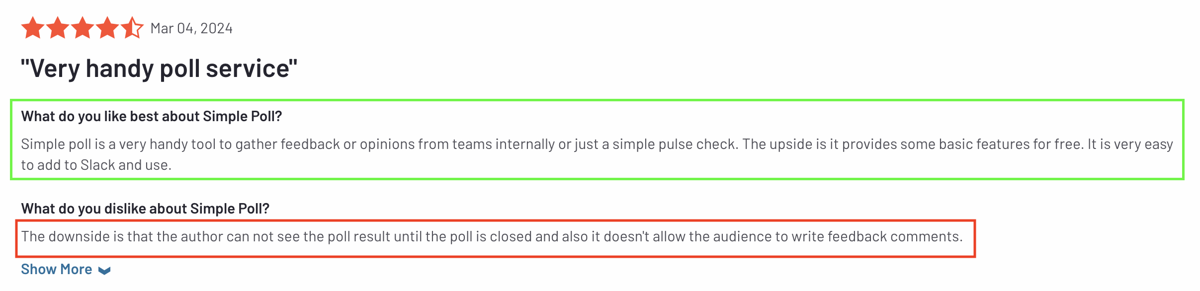 Simple Poll review on G2